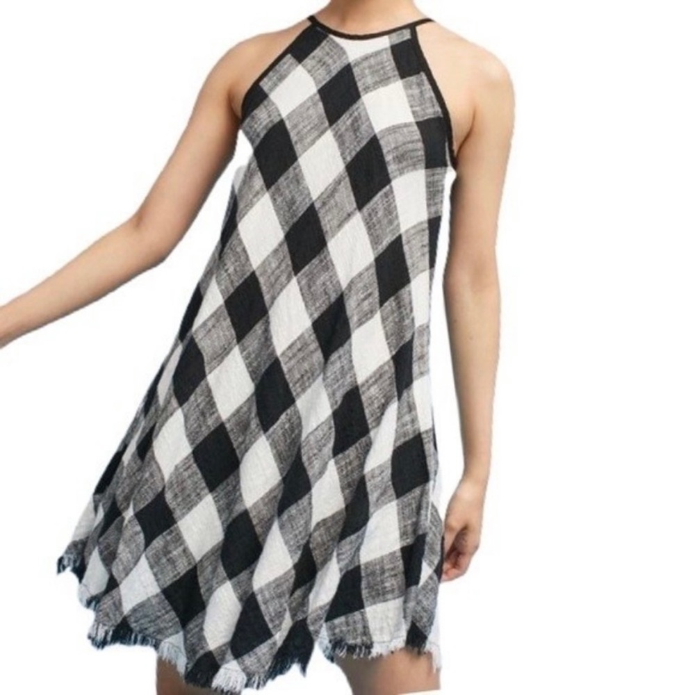 Anthropologie Cloth & Stone Black & White Gingham Dress - NWOT Size M - Like new